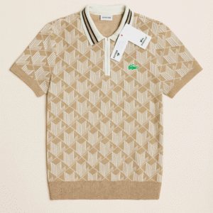 men's classic jacquard polo shirt beige