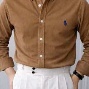 rl corduroy shirt white