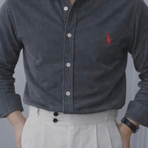 rl corduroy shirt white