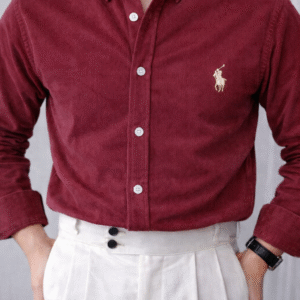 rl corduroy shirt white