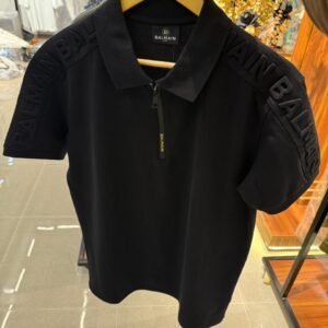 balmain paris embossed logo polo black