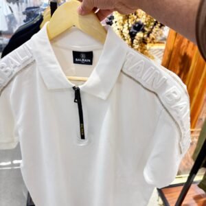 balmain paris embossed logo polo black