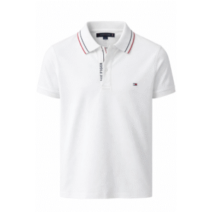 tommy tipped collar polo shirt white