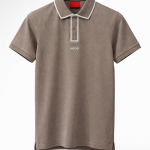 hugo classic contrast trim polo – burgundy