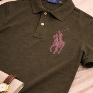 r🔥lph l🔥uren leather patch polo olive (copy)