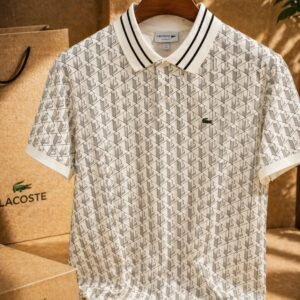 lacoste all over print polo white (ps 15)