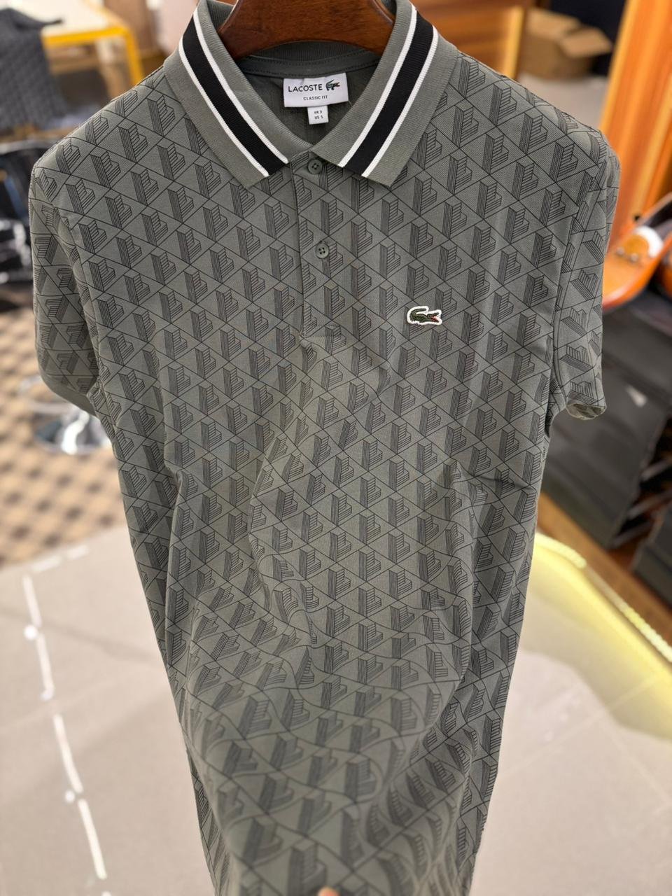 lš„coste all over print polo grey(ps 15) lš„coste all over print polo grey(ps 15)