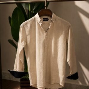 Home retroo remi cotton shirt – beige