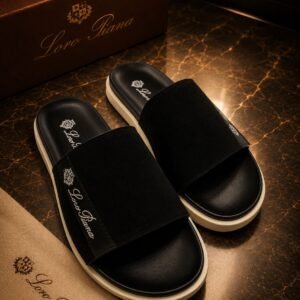 loro piana slide 2 black imported