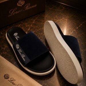 loro piana slide 2 black imported