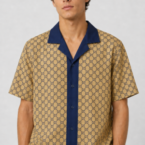premium printed cuban collar shirt royal blue hs 22 (copy)