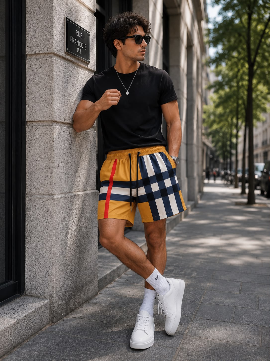 men’s checkered summer shorts black men’s checkered summer shorts black
